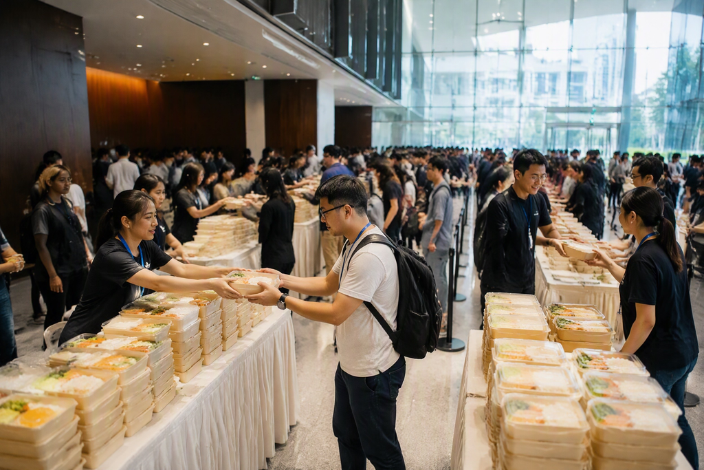 100 至 300 人活動訂飯盒：分批送達、派發動線同後備數量